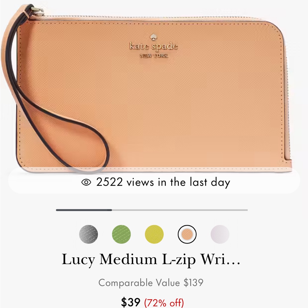 Nip Kate Spade Lucy Medium Wristlet Orange Cream